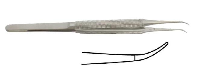 Мікро-пінцет; округлена вигнута ручка; 0,7мм 15,0см; алмазне покриття. Tontarra Medizintechnik GmbH